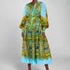 Ropa de Mujer Nueva de Verano 2026, Vestidos de Exportación Europeos y Americanos, Modernos, Elegantes, Casuales, Vestido Largo Estampado con Cordones