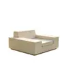 Asiento de hormigón de un solo asiento con reposabrazos para paisajismo de patio de villa, área de exhibición y descanso cuadrada modular, hecho a medida por el fabricante