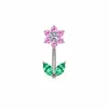 Nuevos Anillos para Ombligo Rosas con Lazo Estilo Europeo y Americano, Diversas Joyas para Piercing con Circonitas de Gran Venta, Accesorios para Anillos de Ombligo