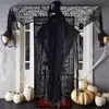 Accesorios de Disfraz de Terror de Halloween Mujer Negra Casa Embrujada Habitación Secreta Decoración Sensor de Voz de Terror Luminoso Sonido