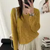 Suéter de punto hueco con cuello en V para mujer, nueva colección otoño/invierno 2026, estilo holgado y relajado, efecto adelgazante, top de punto fino