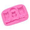 Coruja Silicone Molde Fold Açúcar Bolo Decoração Chocolate Molde DIY Baking Tool