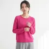 Suéter de tricô de algodão 100% puro de alta qualidade para mulheres, design versátil para outono e inverno, caimento solto, peça básica de manga longa