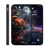 Para Apple 16TPU funda de teléfono paisaje de cómic 14promax montaña tren 15Pro cubierta protectora IP13 río