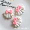 Accesorios de resina de pegamento crema DIY accesorios para el cabello de niños horquilla material hecho a mano lazo perla concha