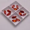 Piedra Suelta de Circonita Sintética Cz Naranja-Rojo en Forma de Marqués, Piedra de Accesorio Naranja-Rojo Microincrustada, Anillo de Diamante de Imitación, Accesorios para Relojes, Manualidades
