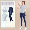 Traje Deportivo de Tenis, Ropa de Entrenamiento de Manga Corta para Mujer, Ropa de Secado Rápido para Correr al Aire Libre, Camisetas de Bádminton de Aspecto Adelgazante, Ropa de Fitness