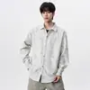Camisa-chaqueta de manga larga tie-dye retro americana de moda para hombre, nueva moda de otoño e invierno, camisa holgada y elegante con cuello de solapa para hombre