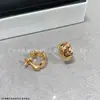 Pendientes de Patrón de Diamante Cortados con Precisión CNC con un Toque de Lujo de Nicho, Chapados en Oro V con Oro Rosa de 18 Quilates, Versátiles y de Lujo Ligero Pendientes Coco
