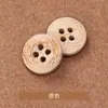 Botones de Bambú de Borde Ancho y Cuatro Ojales para Ropa de Lana, Trajes, Abrigos, Cortavientos Elegantes y Exquisitos, Botones