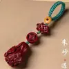 Chaveiro de cinábrio cru, cinábrio dourado-púrpura de alto teor, pingente de ano do zodíaco, acessório de bolsa, joia de presente, atacado e dropshipping