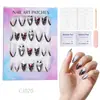 24 Peças de Unhas Postiças Usáveis para Adultos Produtos Acabados Transfronteiriços Patches de Manicure de Alta Qualidade Manicure Amêndoa Removível Atacado