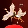 Tarjeta de Pastel de Acrílico Wind Golden Crane Xiangyun para Celebrar Cumpleaños Estrella Decoración de Pastel de Cumpleaños Enchufe Bendición