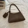 Estilo Coreano Ins Diseño de Nicho Bolso de Axila Simple de Moda Bolso de Hombro Único Moda Alta Apariencia Elegante Bolso de Mano de Color Sólido