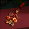Deus da Riqueza Família de Três Bestas Douradas Andorinha Quatro Antigos Chaveiro da Sorte Dourado Chaveiro de Carro Pingente para Celular Pingente