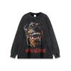 Camiseta de Manga Corta Retro Estilo Americano Moda Nacional Estampado Directo con Tinta Blanca Lavada Vieja Oversize para Hombre y Mujer Top Holgado