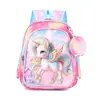 Mochila Escolar Transfronteriza Set de Tres Piezas para Estudiante Bolsa con Ruedas Mochila de Cuero Tridimensional de Dibujos Animados para Niños y Niñas