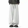Pantalones deportivos de pierna recta con bloques de color, peso pesado y caída suave, personalizados para hombres y mujeres, nuevo estilo de otoño, pantalones deportivos casuales de punto morado holgados