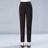 Pantalones de pana para mujer de mediana edad y ancianas primavera y otoño e invierno cintura alta rectos casuales pantalones de madre con forro polar pantalones de terciopelo grueso