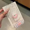Cachecol xadrez cachorrinho branco estrelas laço filhote de pelúcia pingente adequado para capa de celular Apple 17PROMAX 16