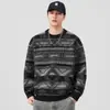 Tejidos Jacquard para Hombre Otoño e Invierno 2025 Nuevo Cuello Redondo Holgado Chaqueta Estilo Japonés Retro Versátil Tejido Pareja