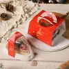 Caixa de embalagem portátil para bolo pequeno de Natal de 4 polegadas antiembaçante caixa de embalagem para sobremesa mousse de morango arco-íris basco de 4 polegadas