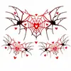 Pegatinas de tatuaje para la cintura, el abdomen y el pecho de chicas guapas con patrón de araña oscura, impermeables y de larga duración