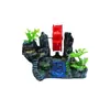 Suministro directo de fábrica pequeño paisaje de rocalla de resina para acuario decoración de acuario accesorios para pecera camión de agua molino de viento rocalla