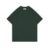 Camiseta Masculina de Manga Curta com Gola Redonda em Algodão Puro Fio Duplo 260g Estilo Japonês Manga Três Quartos Top Unissex Solto Roupa de Trabalho Personalizada