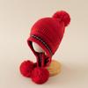 Gorro Infantil Estilo Padre-Hijo, Gorro de Princesa para Niñas de Invierno, Gorro Cálido de Felpa para Otoño e Invierno con Protección para Orejas de Bebé, Lindo Gorro Tejido