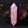Amatista rosa natural prisma hexagonal doble punta piedra cristal pulido artesanías piedra energética adornos decorativos venta al por mayor