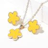 Collar colgante de dos piezas con forma de corazón sin base y pendientes de flor de ciruelo y mariposa moteada CDD Fabricantes de tréboles suministro de comercio exterior transfronterizo