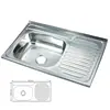Fregadero de un solo seno con plato de escurridor fregadero de acero inoxidable fregadero de cocina