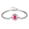 Nuevo Estilo Otoño e Invierno Zhuang Shengsheng Joyería Retro Europeo y Americano Rosa Artificial Cortada Piedra de Color Pulsera Piedra Principal para Mujer 10mm