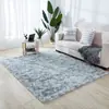Generación transfronteriza cabello largo alfombra de lana de seda teñida anudada felpa tapete para piso sala de estar dormitorio junto a la cama resistente a la suciedad fácil de cuidar manta para sala de estar