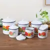 Tetera Vintage de Esmalte con Tapa, Resistente a Altas Temperaturas, para Té de Pera con Azúcar de Hielo Fresco