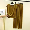 Traje de pantalón sin mangas con cuello en V de modal para mujer, verano, fino, color liso, casual, holgado, talla grande, conjunto de dos piezas para casa