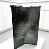 Placa de Suporte para Perna de Mesa Acrílica em Formato V Toda Preta com Padrão de Pedra, Mesa de Console, Mesa de Centro, Escrivaninha, Processamento de Perna de Mesa Flutuante