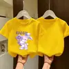 Novidades de Verão para Crianças Tops Infantis Algodão Puro Desenho Animado Roupas Infantis Estilosas Modernas Tendência Camisetas Camisetas de Manga Curta para Meninas