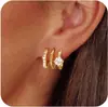 Pendientes Personalizados Chapados en Oro Real Transfronterizos Europeos y Americanos, Elegantes Pendientes de Flor de Zirconia, Pendientes de Diseño de Nicho
