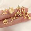 Micro hebilla de herradura de circonio chapada en oro cobre Perla soporte vacío aretes de tuerca aguja de plata 925 DIY aretes irregulares accesorios para aretes