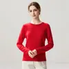 Suéter de Punto Fino de Lana y Cachemira para Otoño e Invierno para Mujer con Dobladillo Enrollado Plano Holgado Cuello Redondo