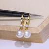 Accesorios diy Plata de ley S925 Oro K mismo estilo aretes de perlas circulares hebilla de oreja soporte vacío aretes semiterminados Soporte de plata para mujeres