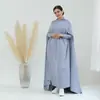 Vestido com capuz de manga morcego cor sólida plus size Lorriya LR628