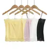 710-26 Otoño estilo coreano ajustado top de tirantes de encaje puro y deseo patchwork para mujer, adelgazante y versátil, top camisola corto