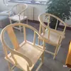 Sillón Estilo Chino Silla de Madera Maciza Madera Natural Blanco Crudo Sillón Estilo Chino Nuevo con Respaldo Silla Sillón al por Mayor Ensamblado a Mano