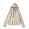 Sudadera con capucha de rizo pesada de 600 g de color liso para hombre, estilo retro americano, holgada, casual, simple, versátil