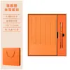 Cuaderno Rayas Verticales Casual Piel Suave Minutas de Reunión Caja de Regalo Set Bloc de Notas Se Puede Personalizar con Cultura Corporativa Oferta Especial