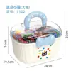 Caja grande de accesorios para el cabello de escritorio para niños, de dibujos animados de doble capa con separadores, caja de almacenamiento portátil multifuncional para clips de pelo y joyas, regalo