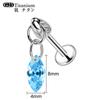 Brincos de Titânio F136 com Zircônia Bullet e Pingente Marquise Joias para Piercing Pregos de Barra Reta para Osso da Orelha para Mulheres